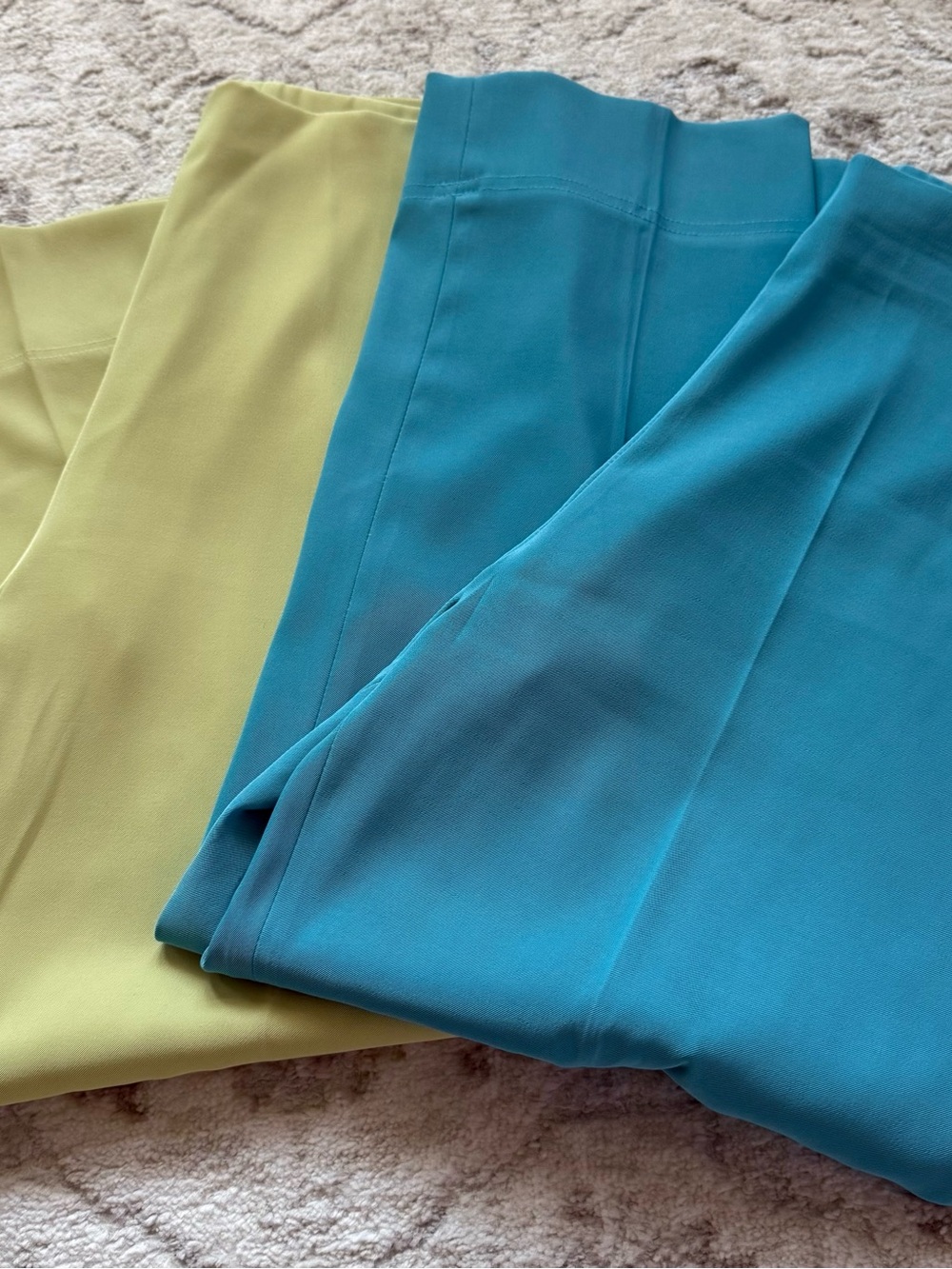 Lauren Vidal Slacks Cosy Pants  Caribbean Blue Pistachio Green 2 Pair